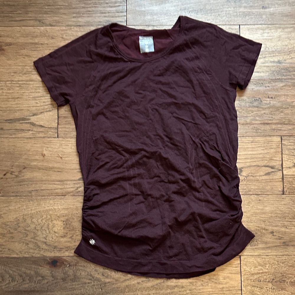 Athleta Dark Burgundy Short Sleeve Tee